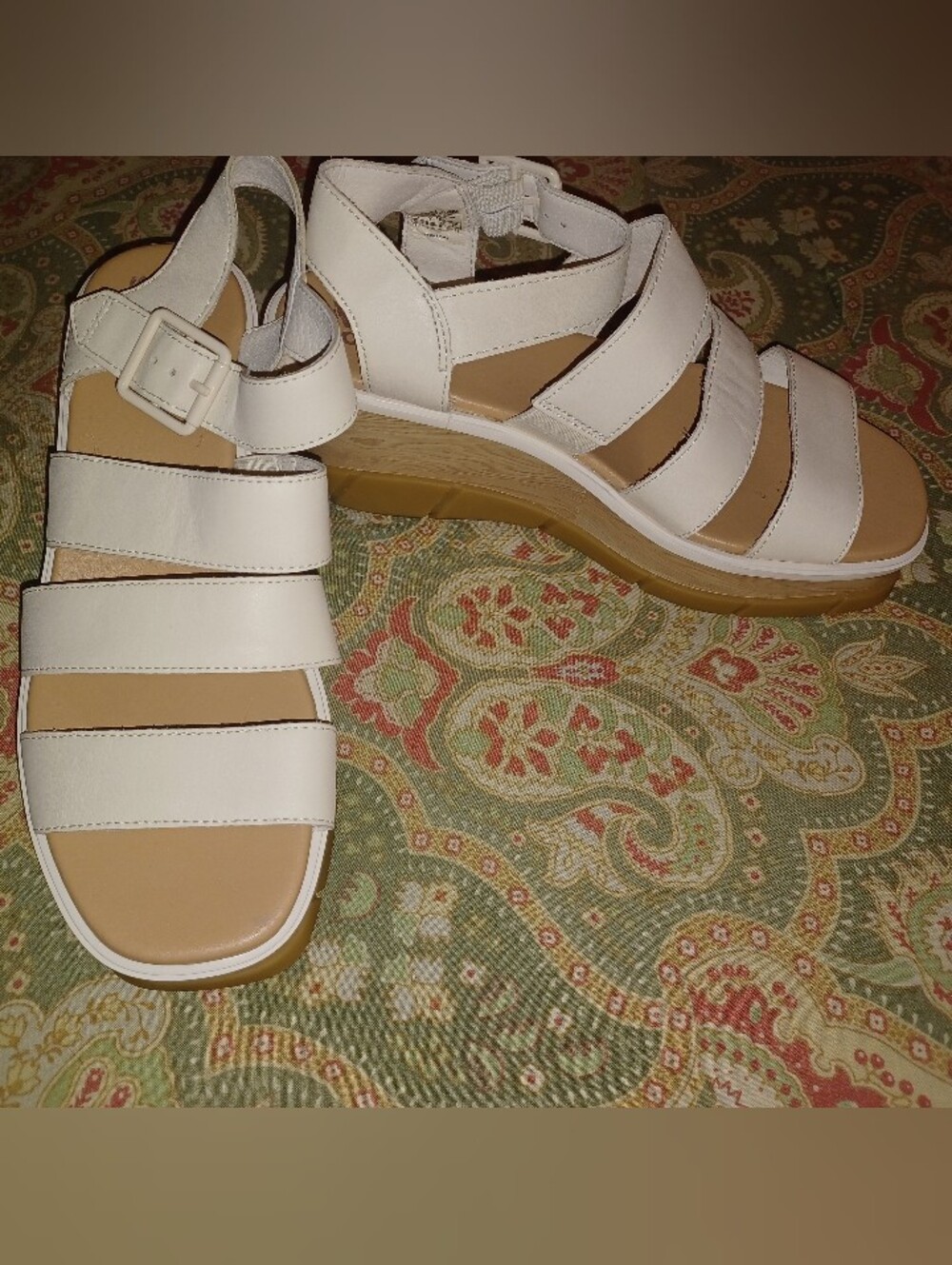 Sorel US 9 EUR 40 UK 7 white beige Women's Strappy Buckle Sandals Heels Shoes